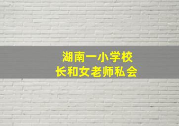 湖南一小学校长和女老师私会