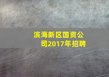 滨海新区国资公司2017年招聘