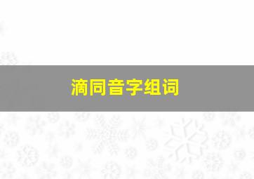 滴同音字组词