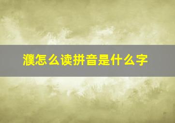 濮怎么读拼音是什么字