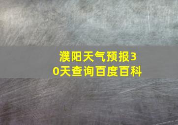 濮阳天气预报30天查询百度百科