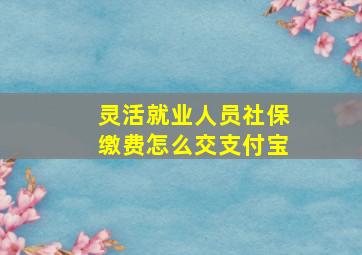 灵活就业人员社保缴费怎么交支付宝