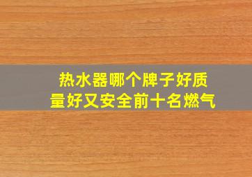 热水器哪个牌子好质量好又安全前十名燃气