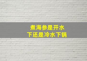 煮海参是开水下还是冷水下锅