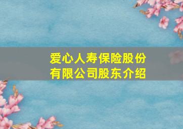 爱心人寿保险股份有限公司股东介绍