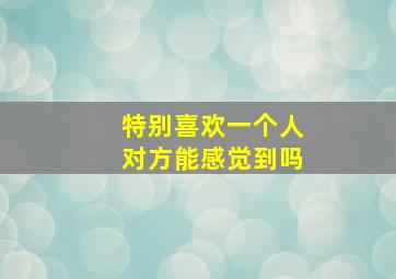 特别喜欢一个人对方能感觉到吗