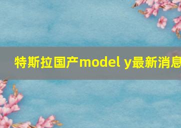 特斯拉国产model y最新消息