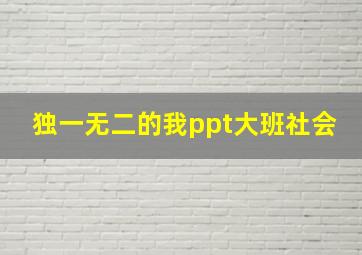 独一无二的我ppt大班社会