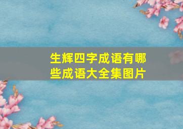 生辉四字成语有哪些成语大全集图片