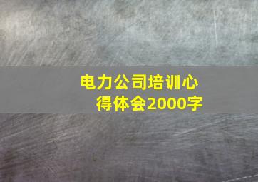 电力公司培训心得体会2000字