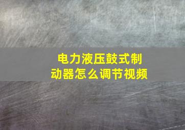 电力液压鼓式制动器怎么调节视频