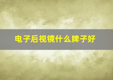 电子后视镜什么牌子好