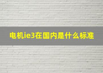 电机ie3在国内是什么标准