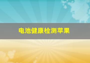 电池健康检测苹果