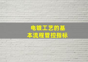 电镀工艺的基本流程管控指标