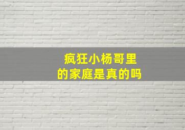 疯狂小杨哥里的家庭是真的吗