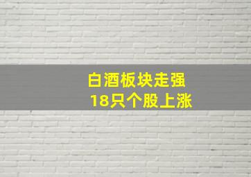 白酒板块走强18只个股上涨