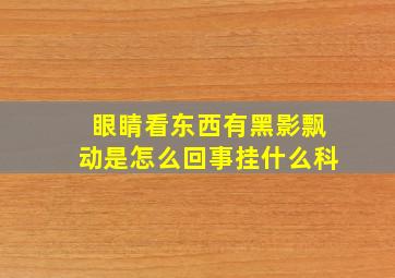 眼睛看东西有黑影飘动是怎么回事挂什么科