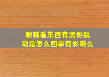 眼睛看东西有黑影飘动是怎么回事有影响么