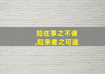 知往事之不谏,知来者之可追