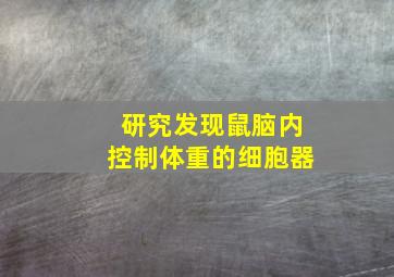 研究发现鼠脑内控制体重的细胞器