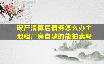 破产清算后债务怎么办土地租厂房自建的能拍卖吗