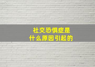 社交恐惧症是什么原因引起的