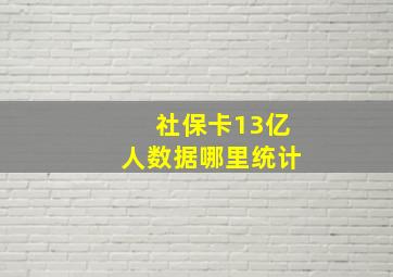 社保卡13亿人数据哪里统计