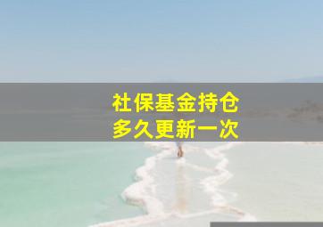 社保基金持仓多久更新一次