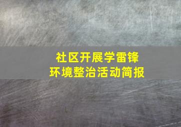 社区开展学雷锋环境整治活动简报