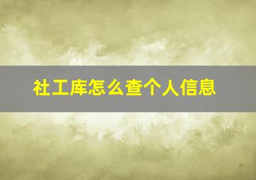 社工库怎么查个人信息