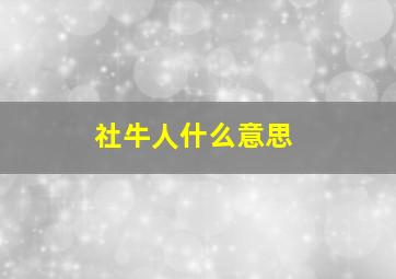 社牛人什么意思