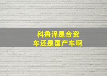 科鲁泽是合资车还是国产车啊