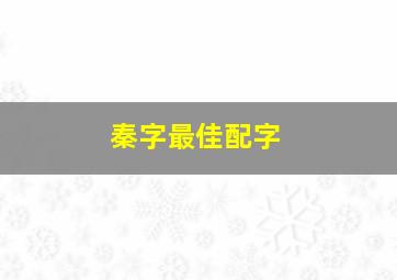 秦字最佳配字