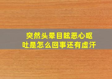 突然头晕目眩恶心呕吐是怎么回事还有虚汗