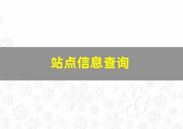 站点信息查询