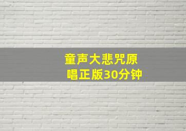 童声大悲咒原唱正版30分钟