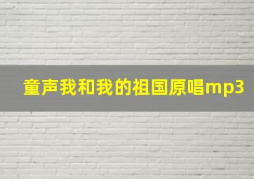 童声我和我的祖国原唱mp3