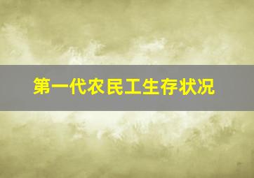 第一代农民工生存状况