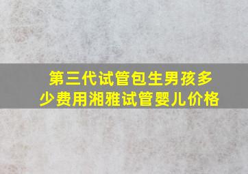 第三代试管包生男孩多少费用湘雅试管婴儿价格