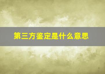 第三方鉴定是什么意思