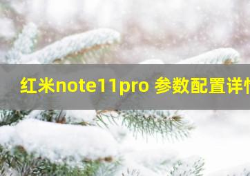 红米note11pro+参数配置详情