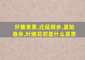 纤腰束素,迁延顾步,夏始春余,叶嫩花初是什么意思