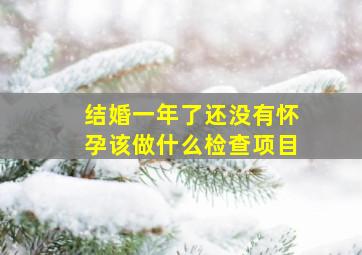 结婚一年了还没有怀孕该做什么检查项目