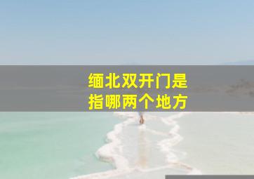 缅北双开门是指哪两个地方