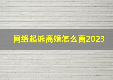 网络起诉离婚怎么离2023