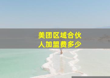 美团区域合伙人加盟费多少