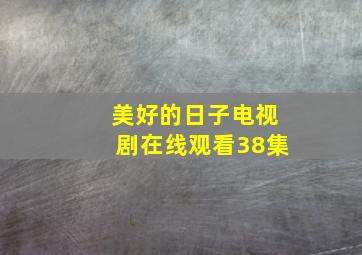 美好的日子电视剧在线观看38集