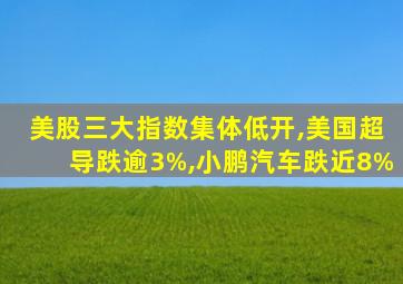 美股三大指数集体低开,美国超导跌逾3%,小鹏汽车跌近8%