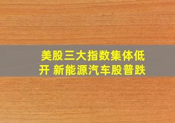 美股三大指数集体低开 新能源汽车股普跌